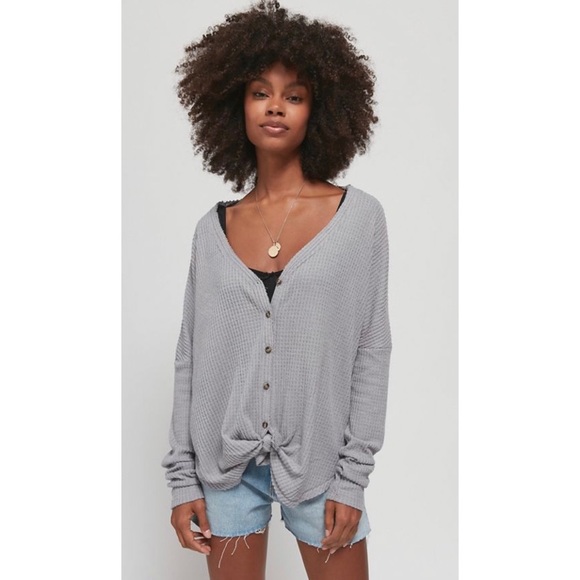 Urban Outfitters Oversized Thermal Button-Up - Picture 1 of 7